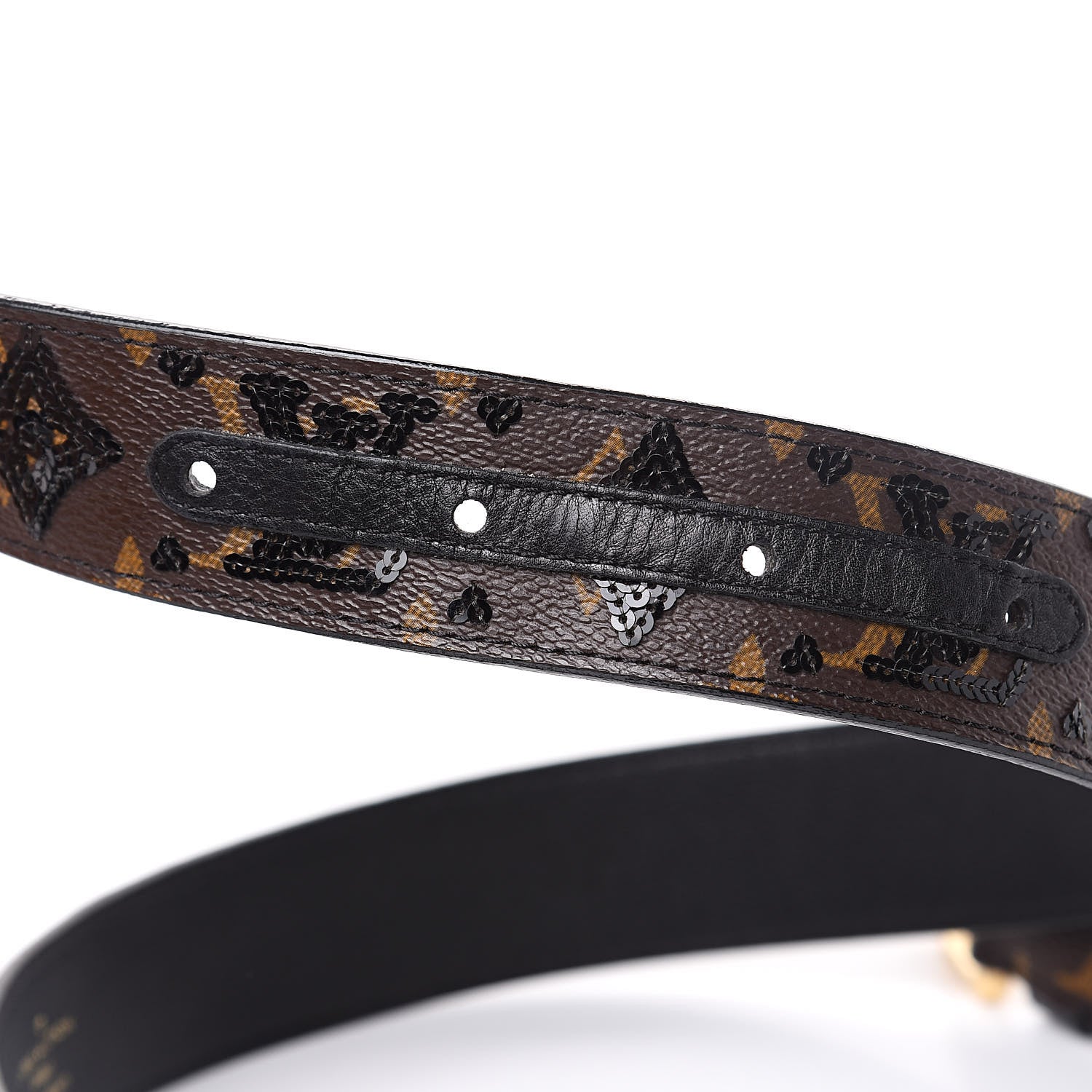 Louis Vuitton Monogram Sequins Eclipse Belt 80 32 Black 6 of 7