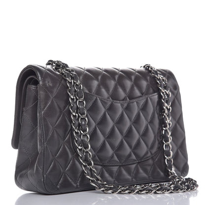 Chanel Lambskin Quilted Medium Double Flap Dark Grey 2 of 9