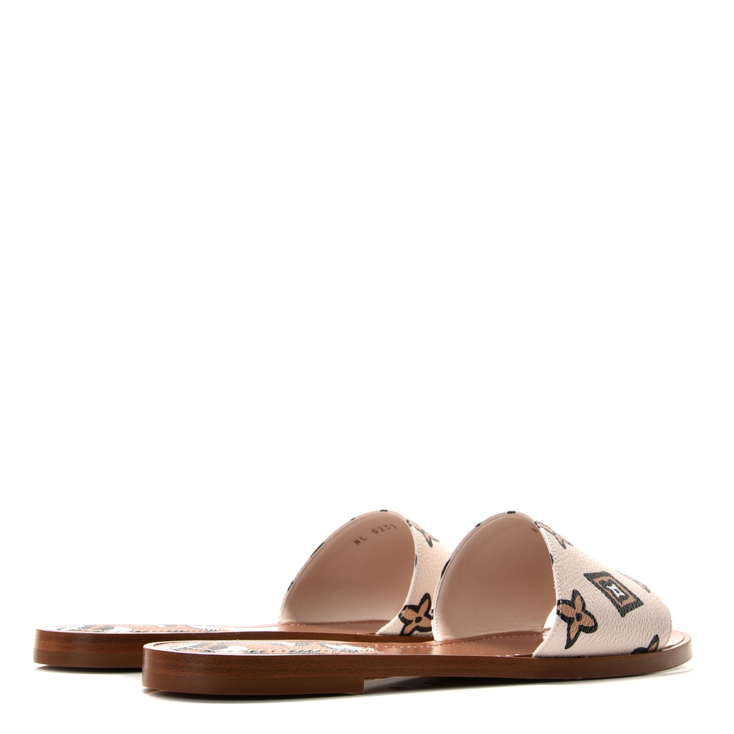 Monogram Wild At Heart Lock It Flat Mule 37.5 Cream