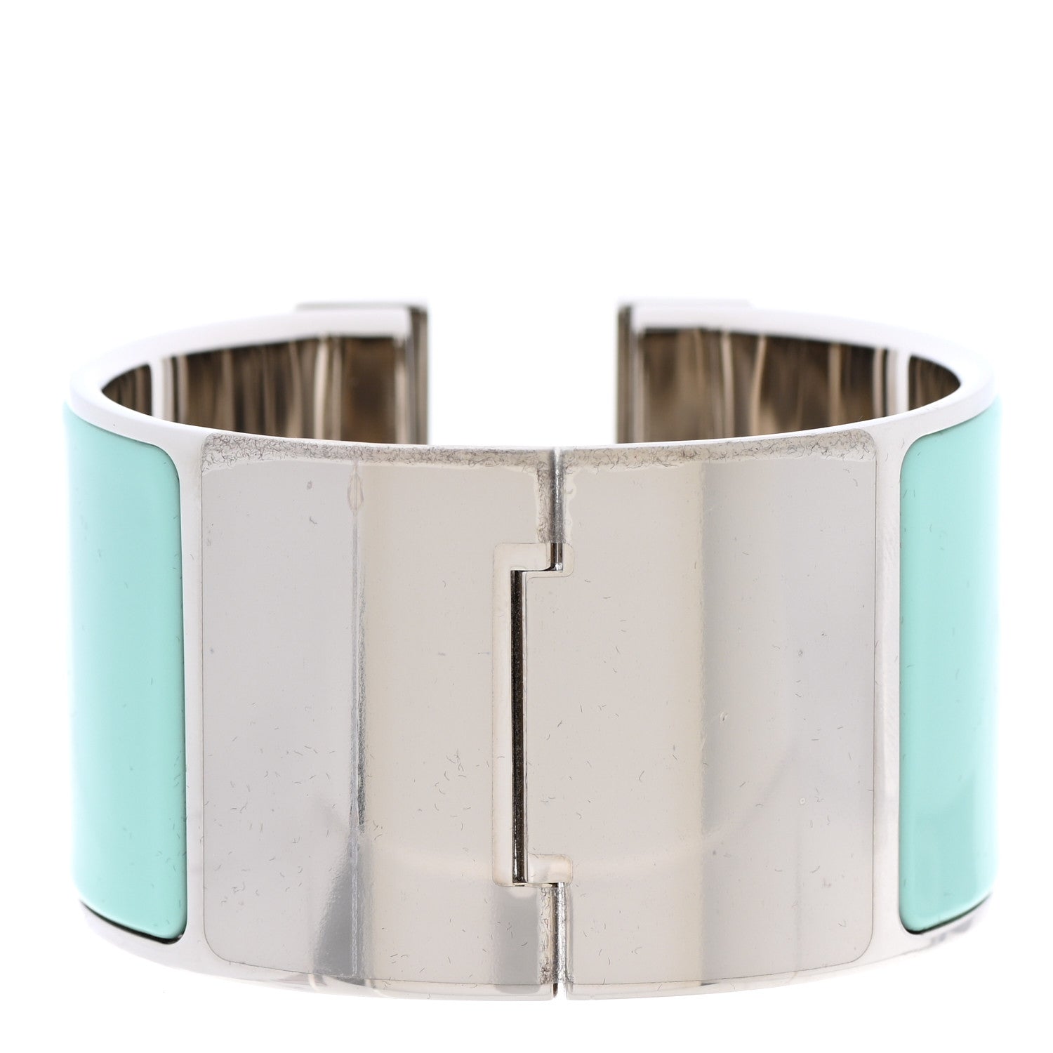 Hermes Enamel Extra Wide Clic Clac H Bracelet GM Lagon White 3 of 4