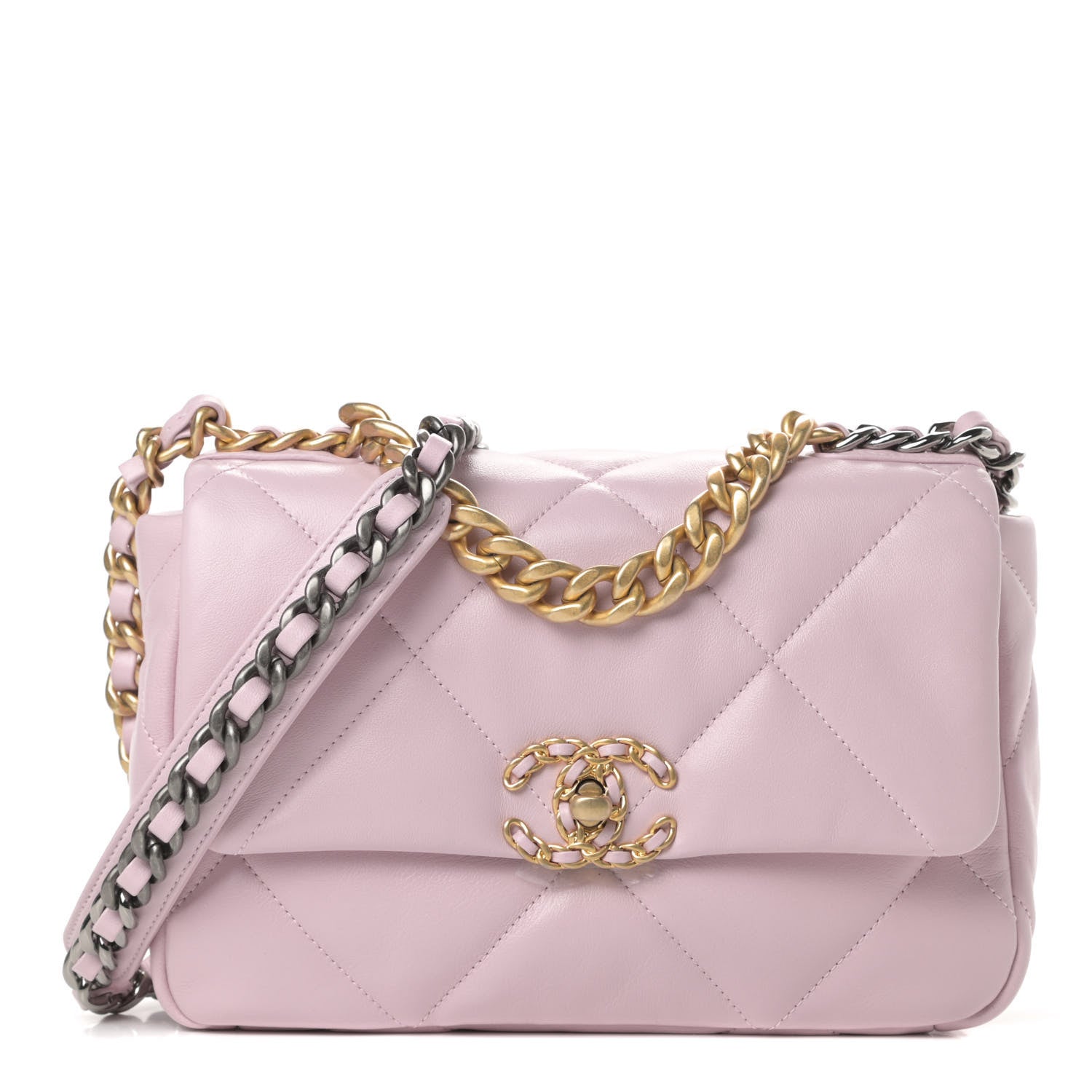 Chanel Lambskin Quilted Medium Chanel 19 Flap Light Pink 1 of 12