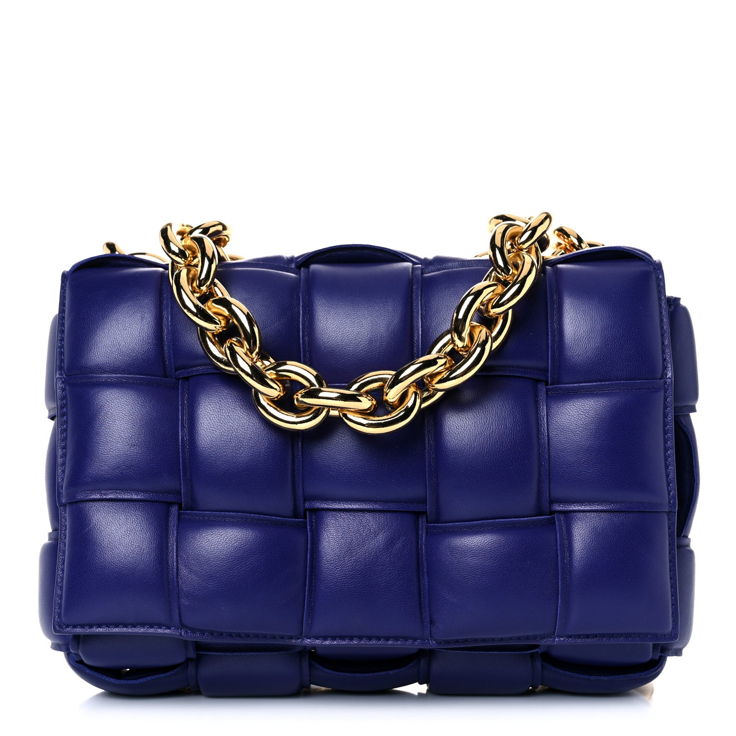 Lambskin Maxi Intreccio Padded Chain Cassette Crossbody Bag Unicorn