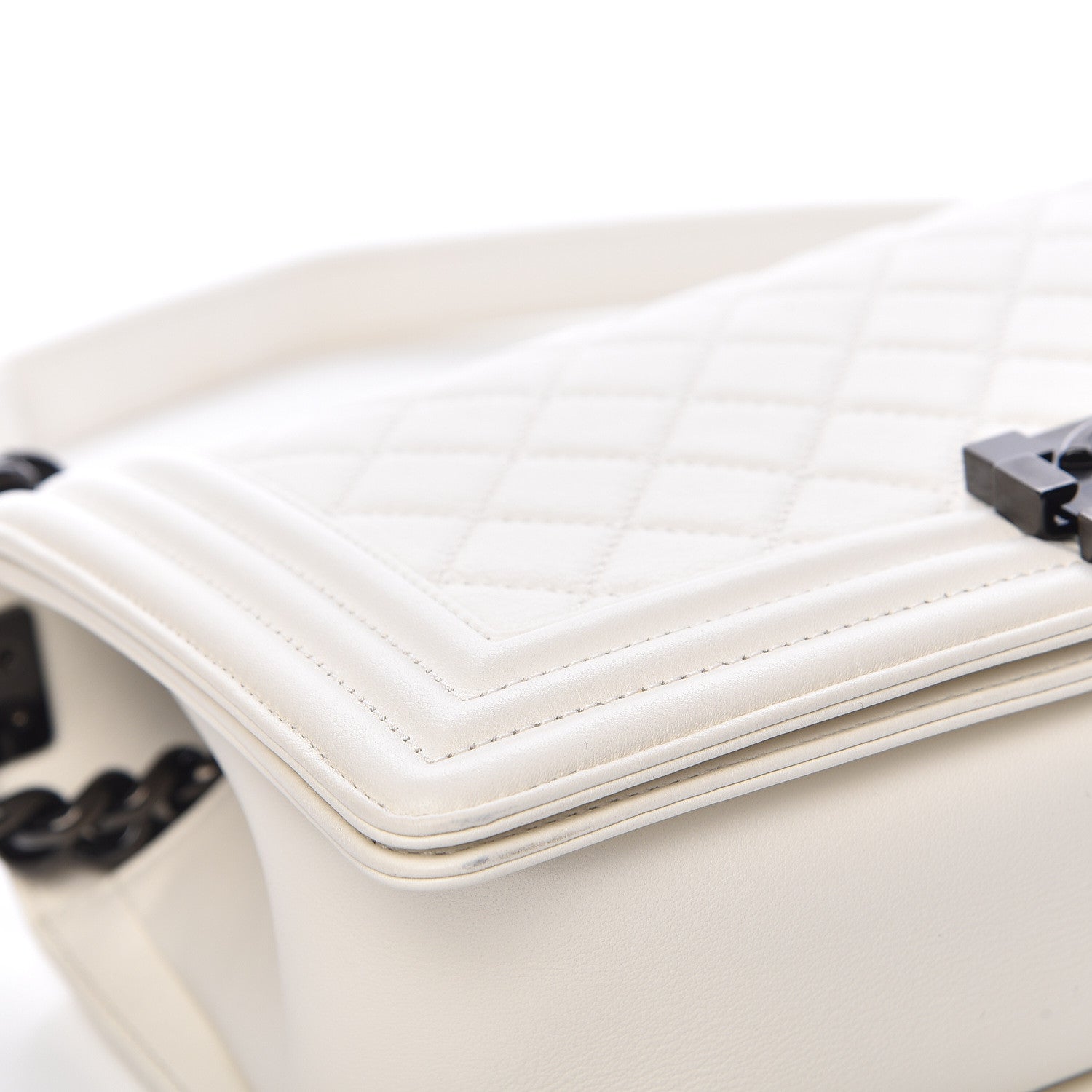 Chanel Calfskin Quilted Medium Boy Flap White 8 of 12
