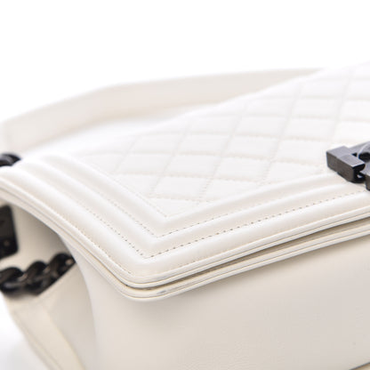 Chanel Calfskin Quilted Medium Boy Flap White 8 of 12