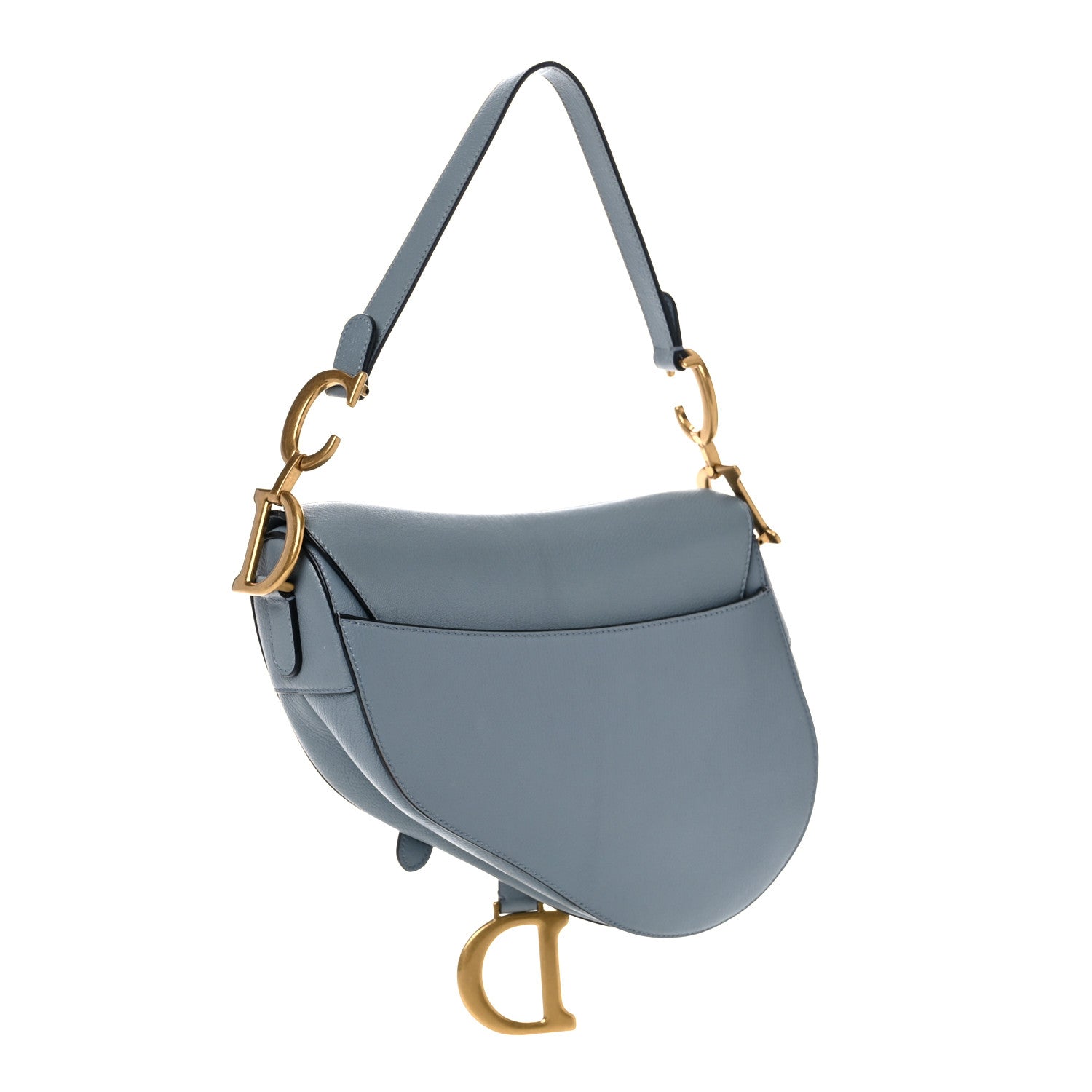 Christian Dior Shiny Goatskin Saddle Bag Cloud Blue 4 of 29