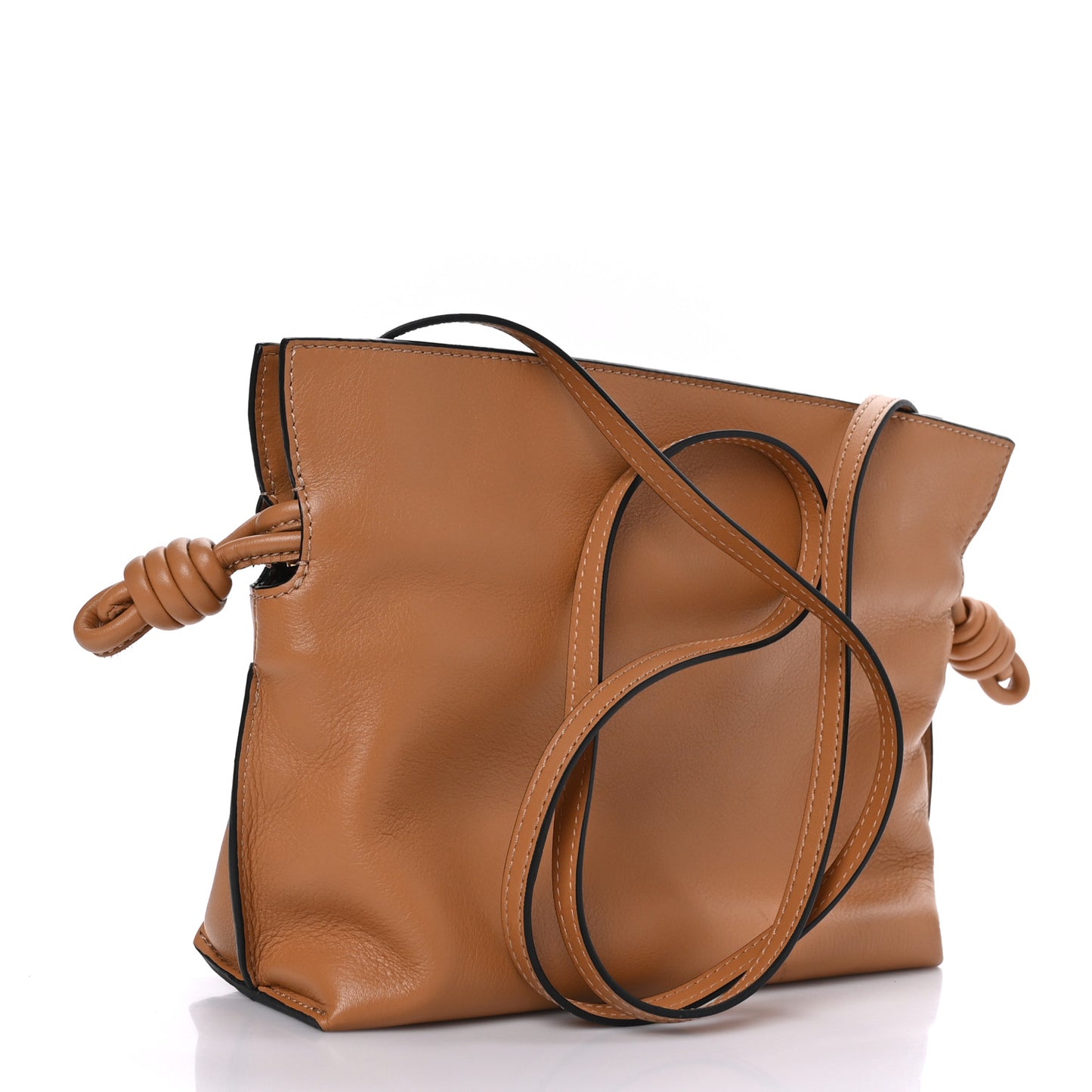 Calfskin Mini Flamenco Knot Clutch Warm Desert