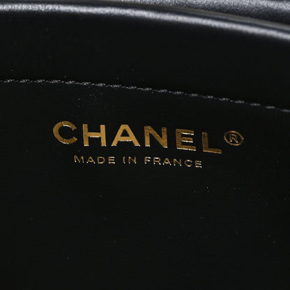 Chanel Calfskin Denim Stitched Urban Essentials Small Shopping Bag Blue Black 6 of 11