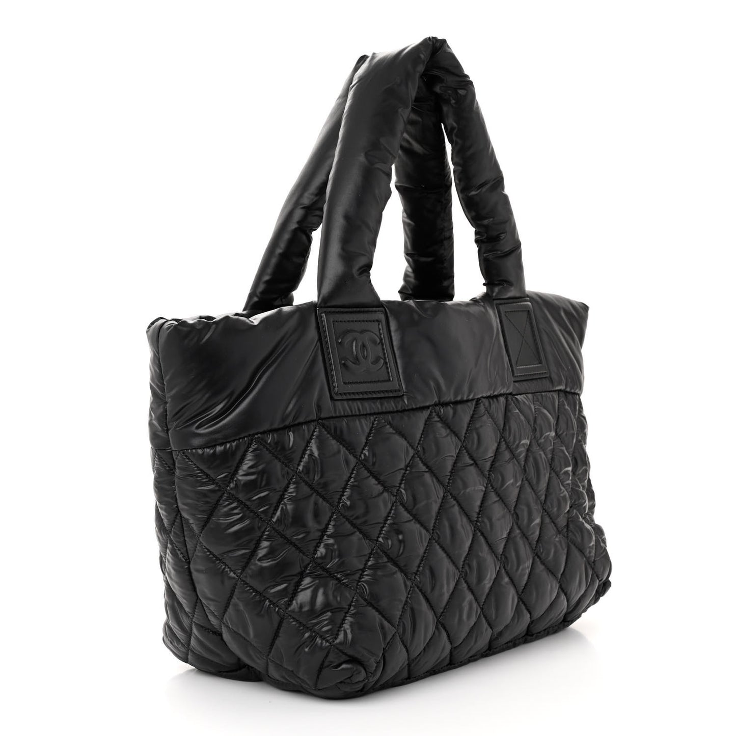 Nylon Quilted Small Coco Cocoon Tote Black