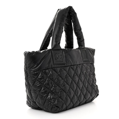 Chanel Nylon Quilted Small Coco Cocoon Tote Black 4 of 17