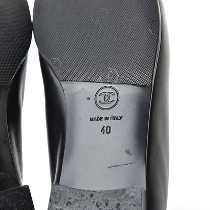Chanel Lambskin Patent Calfskin Cap Toe Ballerina Flats 40 Black 7 of 15