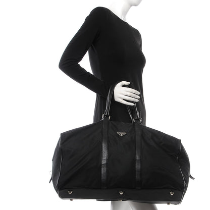 Prada Tessuto Nylon Saffiano Duffel Bag Black 2 of 10
