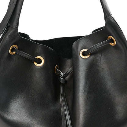 Saint Laurent Smooth Calfskin Paris VII Large Flat Hobo Black 9 of 11