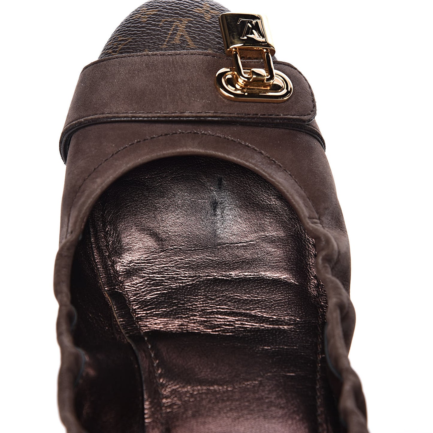 Monogram Suede Lucky Ballerina Flats 39 Brown