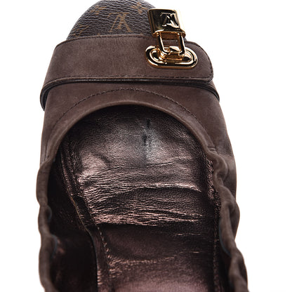 Louis Vuitton Monogram Suede Lucky Ballerina Flats 39 Brown 7 of 8