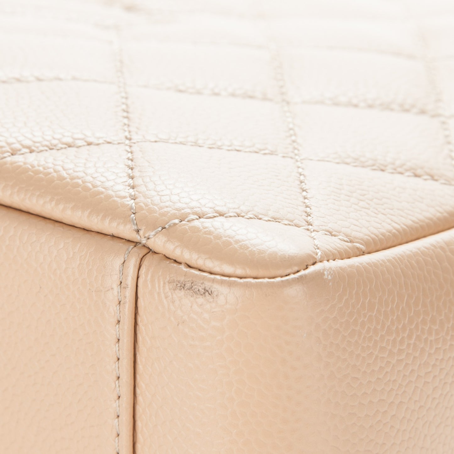 Caviar Quilted Grand Shopping Tote GST Beige Clair