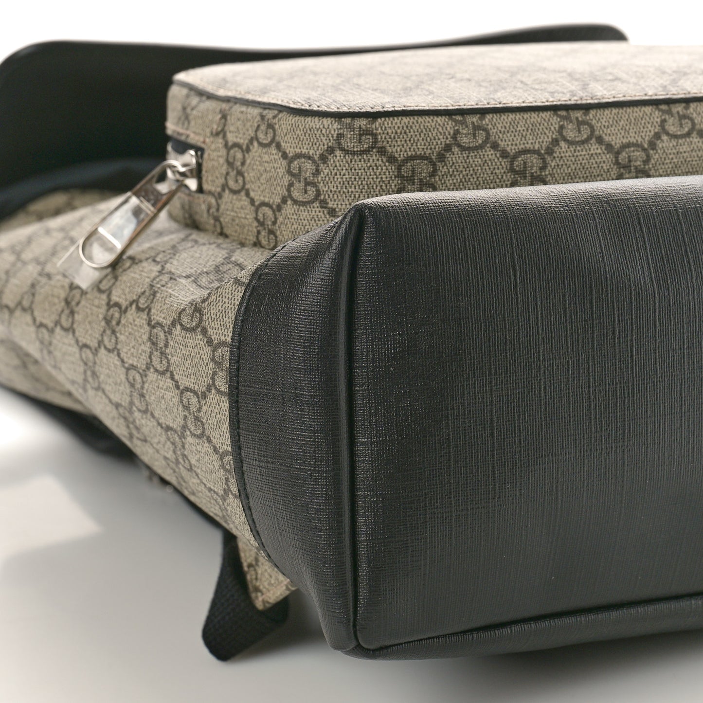 GG Supreme Monogram Single Buckle Backpack Beige Black