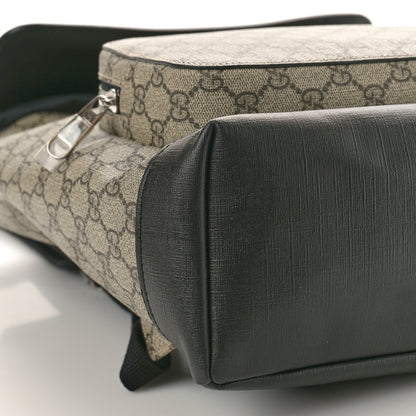 Gucci GG Supreme Monogram Single Buckle Backpack Beige Black 9 of 10