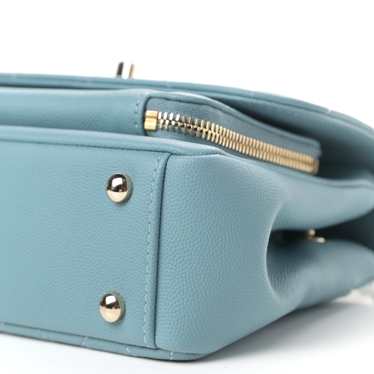 Caviar Quilted Small Business Affinity Flap Light Blue