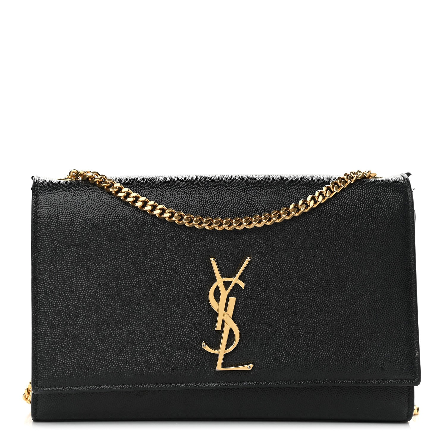 Saint Laurent Grain De Poudre Medium Classic Monogram Kate Satchel Black 1 of 9