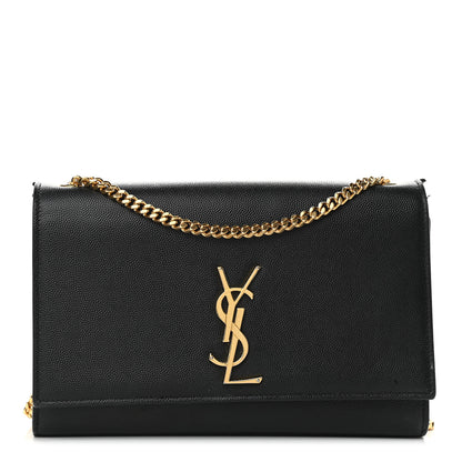 Saint Laurent Grain De Poudre Medium Classic Monogram Kate Satchel Black 1 of 9