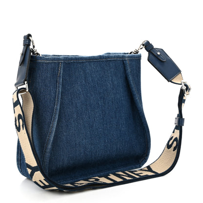 Stella McCartney Eco Alter Denim Perforated Logo Mini Crossbody Blue 3 of 11