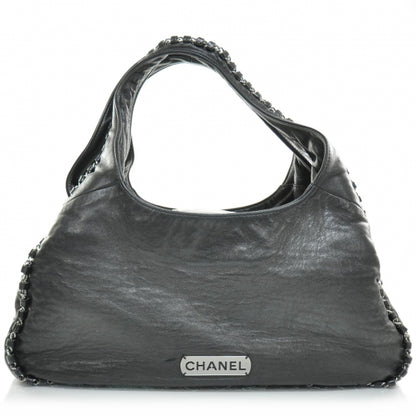 Chanel Leather Chain Hobo Black 1 of 9