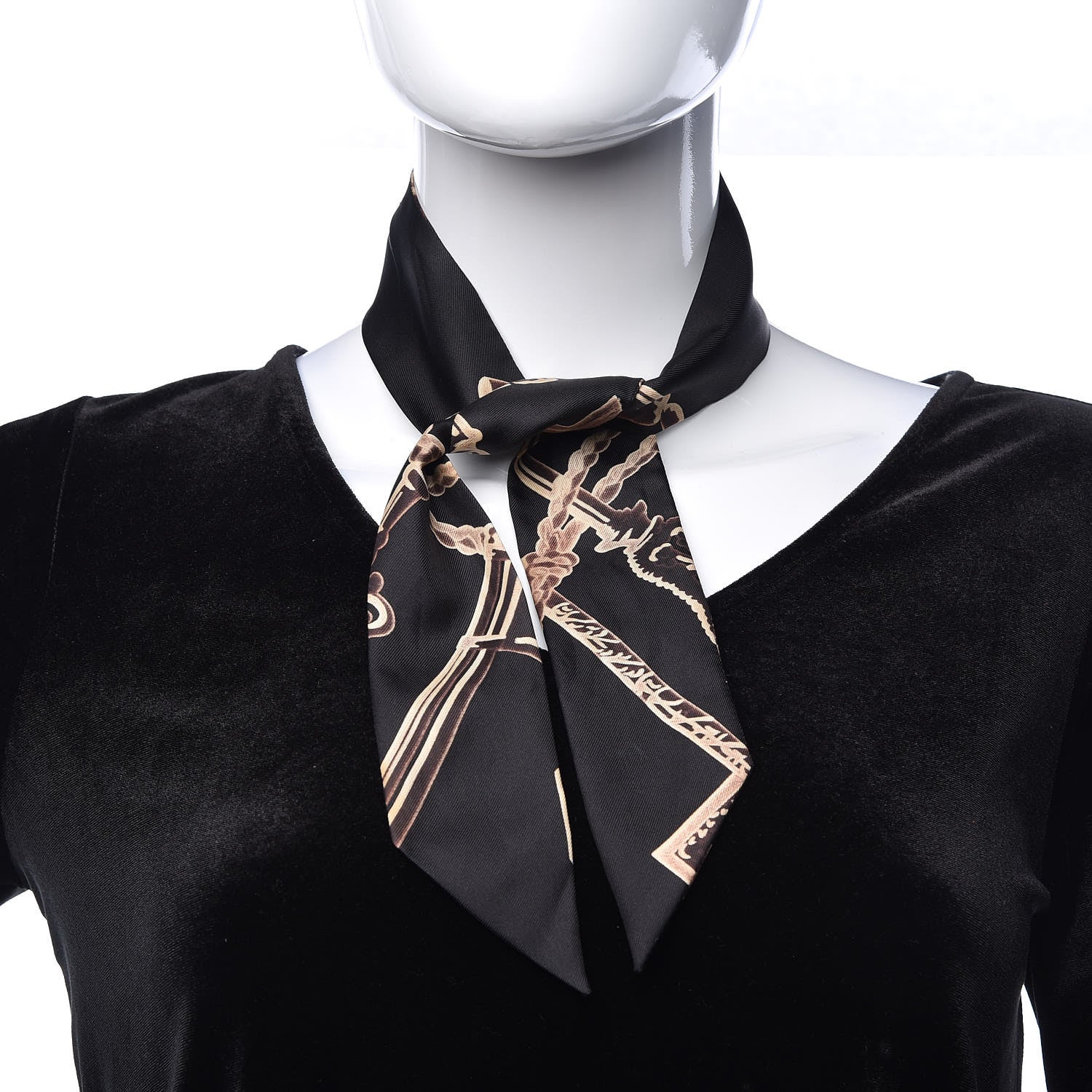Hermes Silk Les Cles Twilly Black 2 of 3