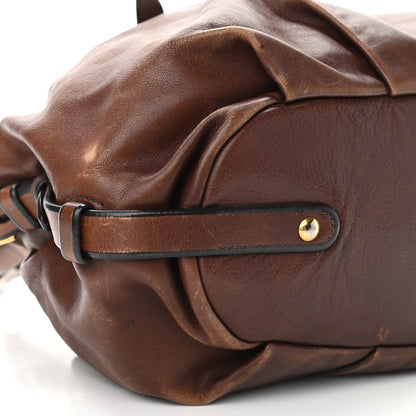 Prada Soft Calf Gathered Tote Nocciolo 7 of 12