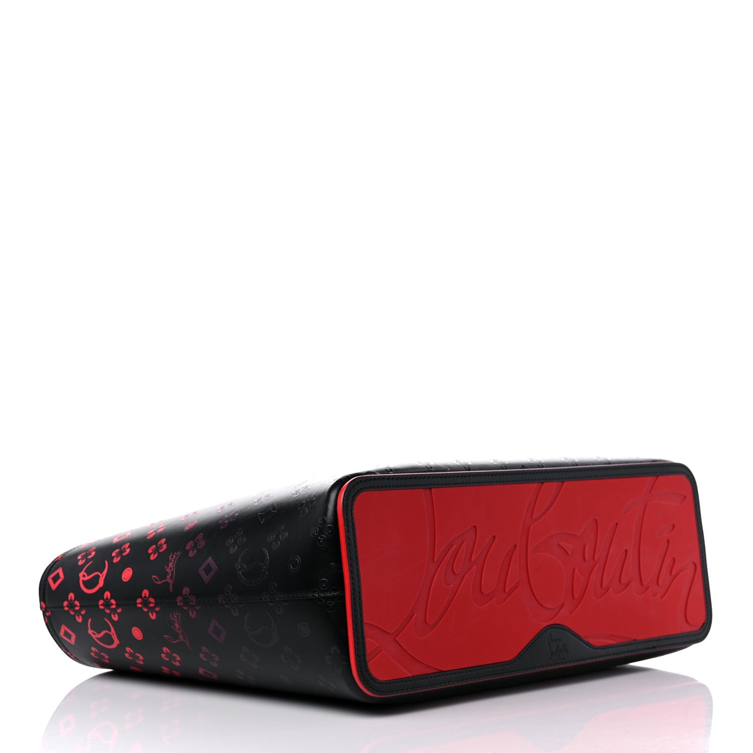 Christian Louboutin Perforated Calfskin Degrade Loubinthesky East West Cabata Tote Black Red 5 of 13