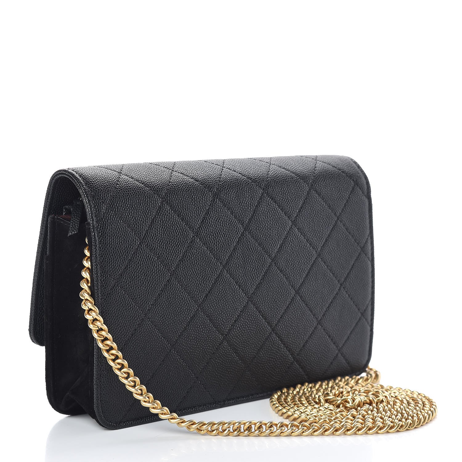 Chanel Caviar Suede Stitched Lady Coco Wallet On Chain WOC Black 3 of 15