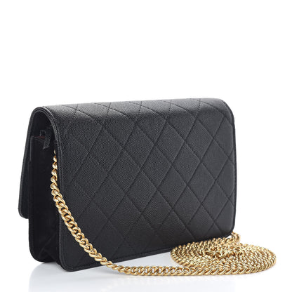 Chanel Caviar Suede Stitched Lady Coco Wallet On Chain WOC Black 3 of 15