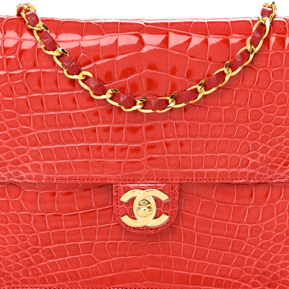 Chanel Shiny Alligator Small Single Flap Red 8 of 10
