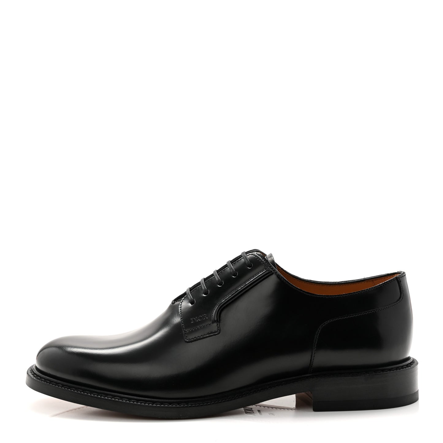 Calfskin Mens Derby Shoes 42 Black