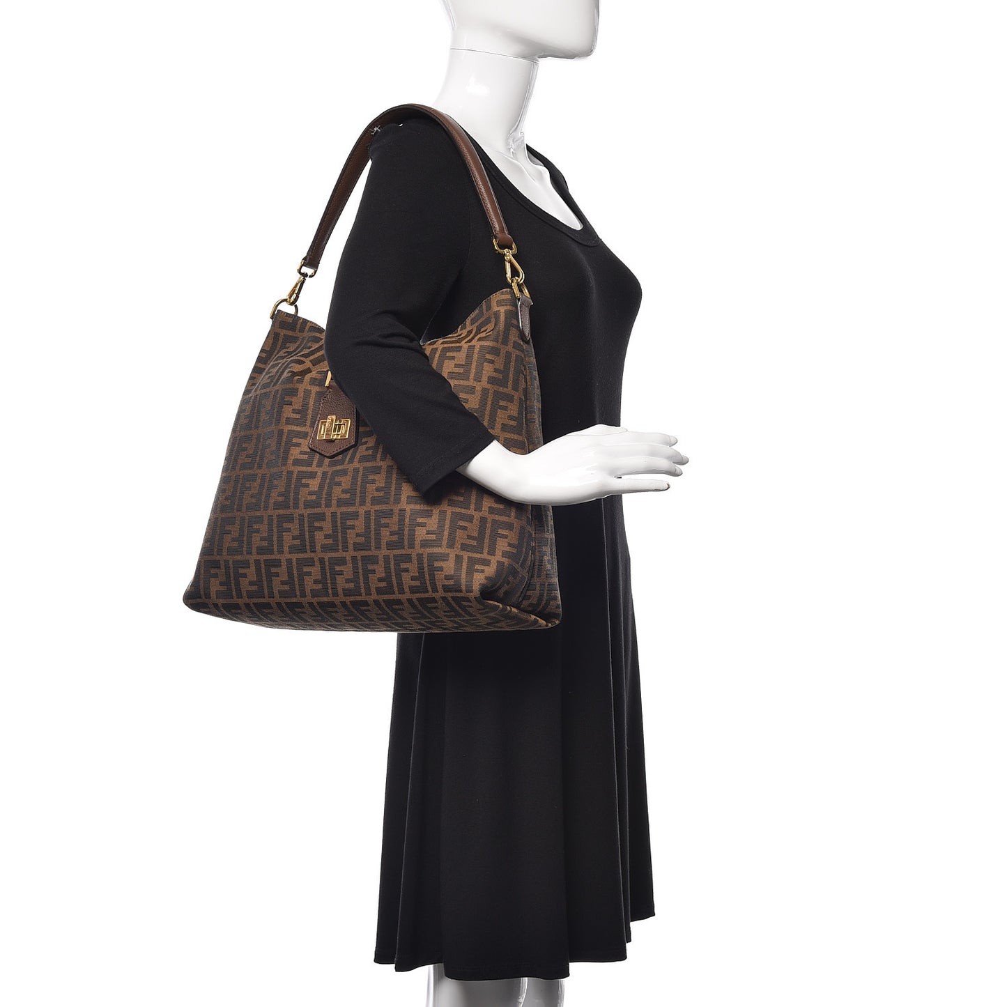 Zucca Vitello Artic Small Clasp Top Hobo Bag Tobacco Castagna