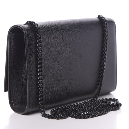 Saint Laurent Grain De Poudre Small Monogram Kate Satchel Black 3 of 10