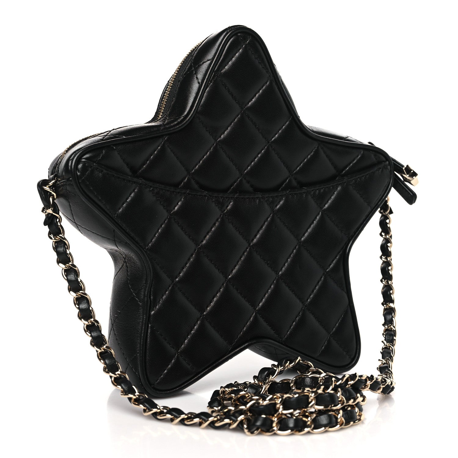 Chanel Lambskin Quilted Walk of Fame Star Bag Black 3 of 11