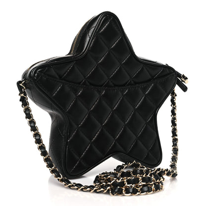 Chanel Lambskin Quilted Walk of Fame Star Bag Black 3 of 11
