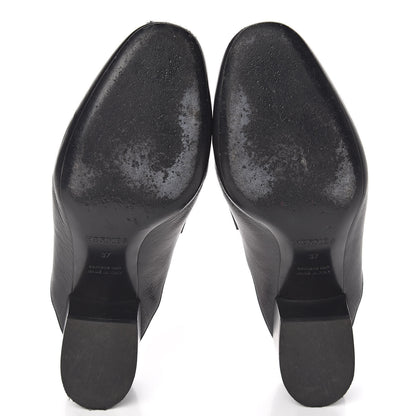 Hermes Goatskin Paradis Mules 37 Black 7 of 11