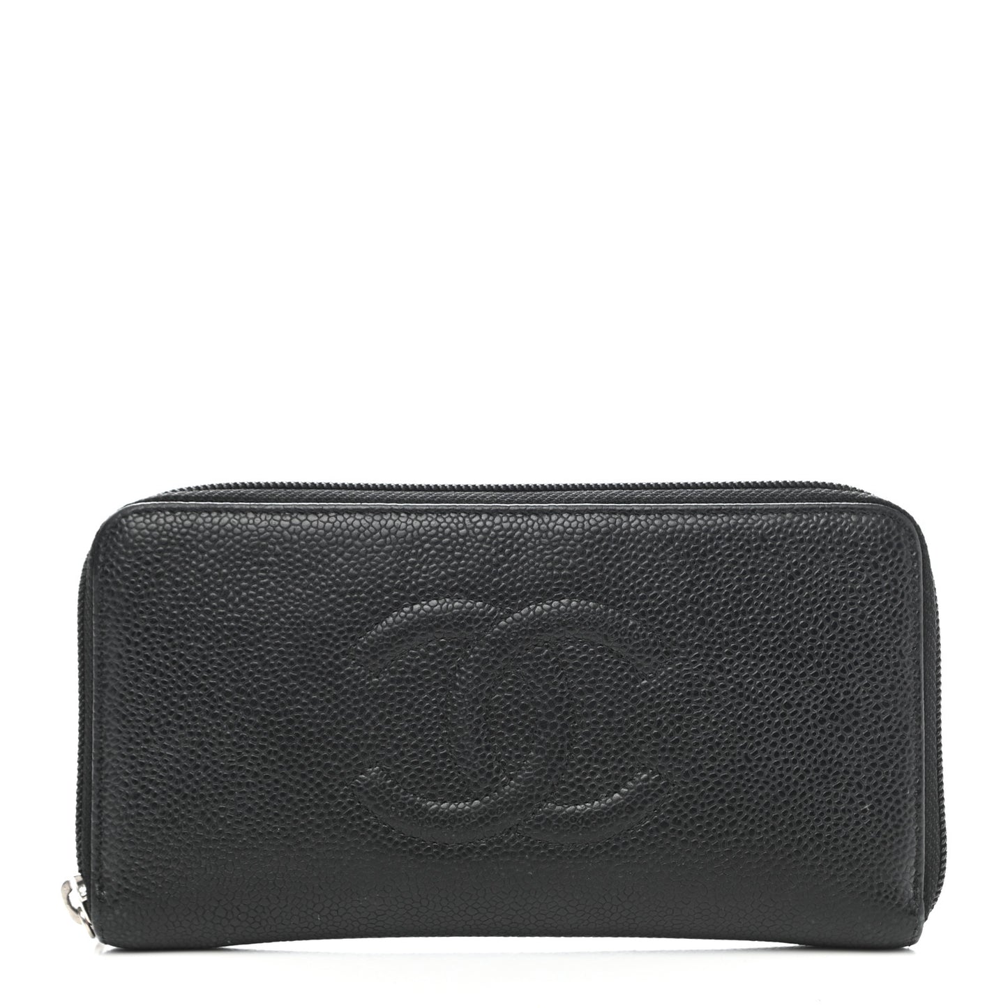 Caviar Large Timeless CC Zip Around Wallet Black