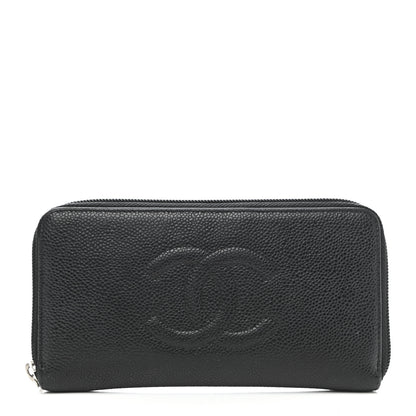 Chanel Caviar Large Timeless CC Zip Around Wallet Black 1 of 12