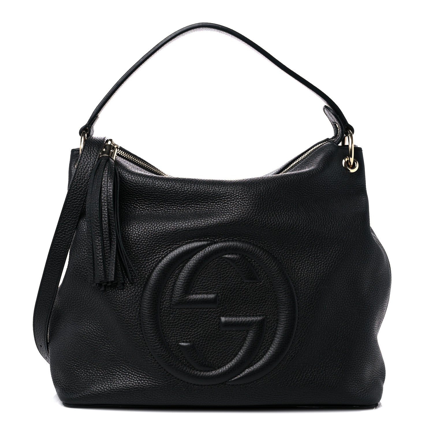 Gucci Pebbled Calfskin Large Soho Hobo Black 1 of 12