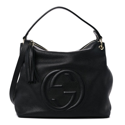 Gucci Pebbled Calfskin Large Soho Hobo Black 1 of 12