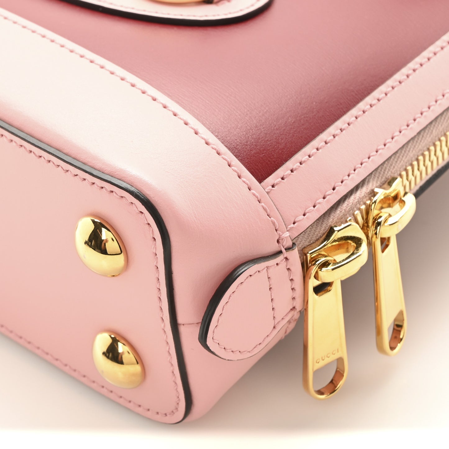Boarded Plutone Calfskin Mini Horsebit 1955 Top Handle Bag Pink Red