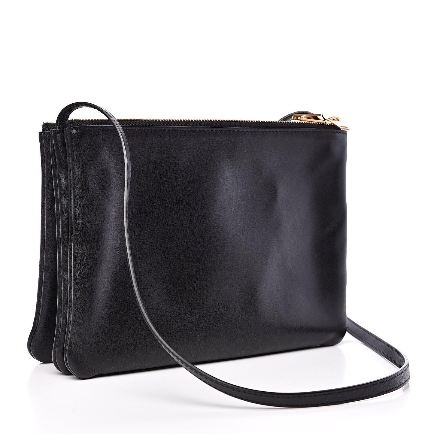 Lambskin Large Trio Crossbody Bag Black