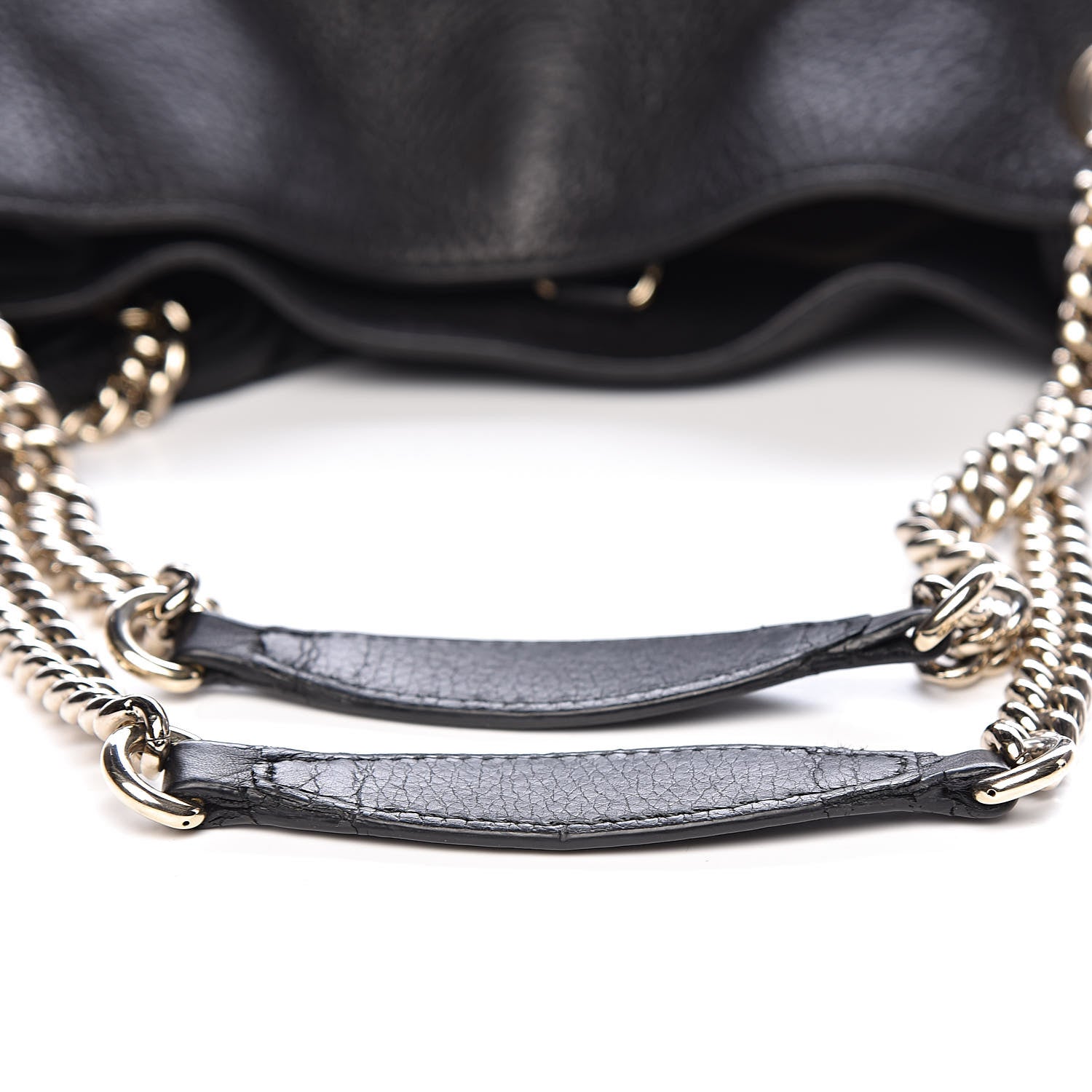Gucci Pebbled Calfskin Medium Soho Chain Shoulder Bag Black 12 of 14