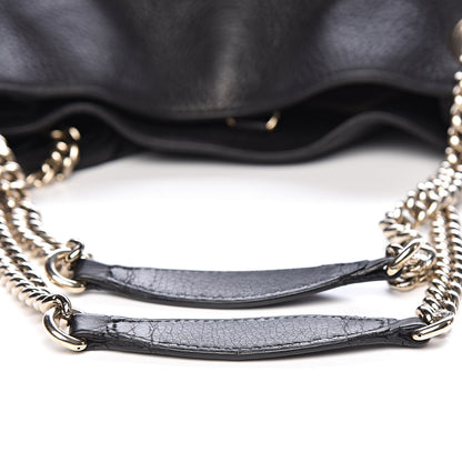 Gucci Pebbled Calfskin Medium Soho Chain Shoulder Bag Black 12 of 14
