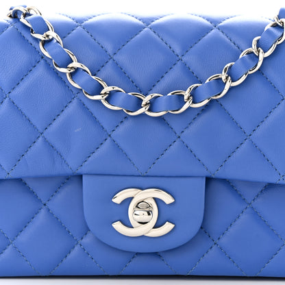 Chanel Lambskin Quilted Mini Rectangular Flap Blue 8 of 12