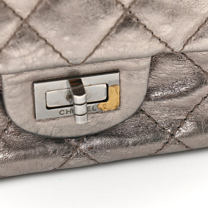 Chanel Metallic Aged Calfskin Quilted 2.55 Reissue 226 Flap Dark Silver 14 of 21