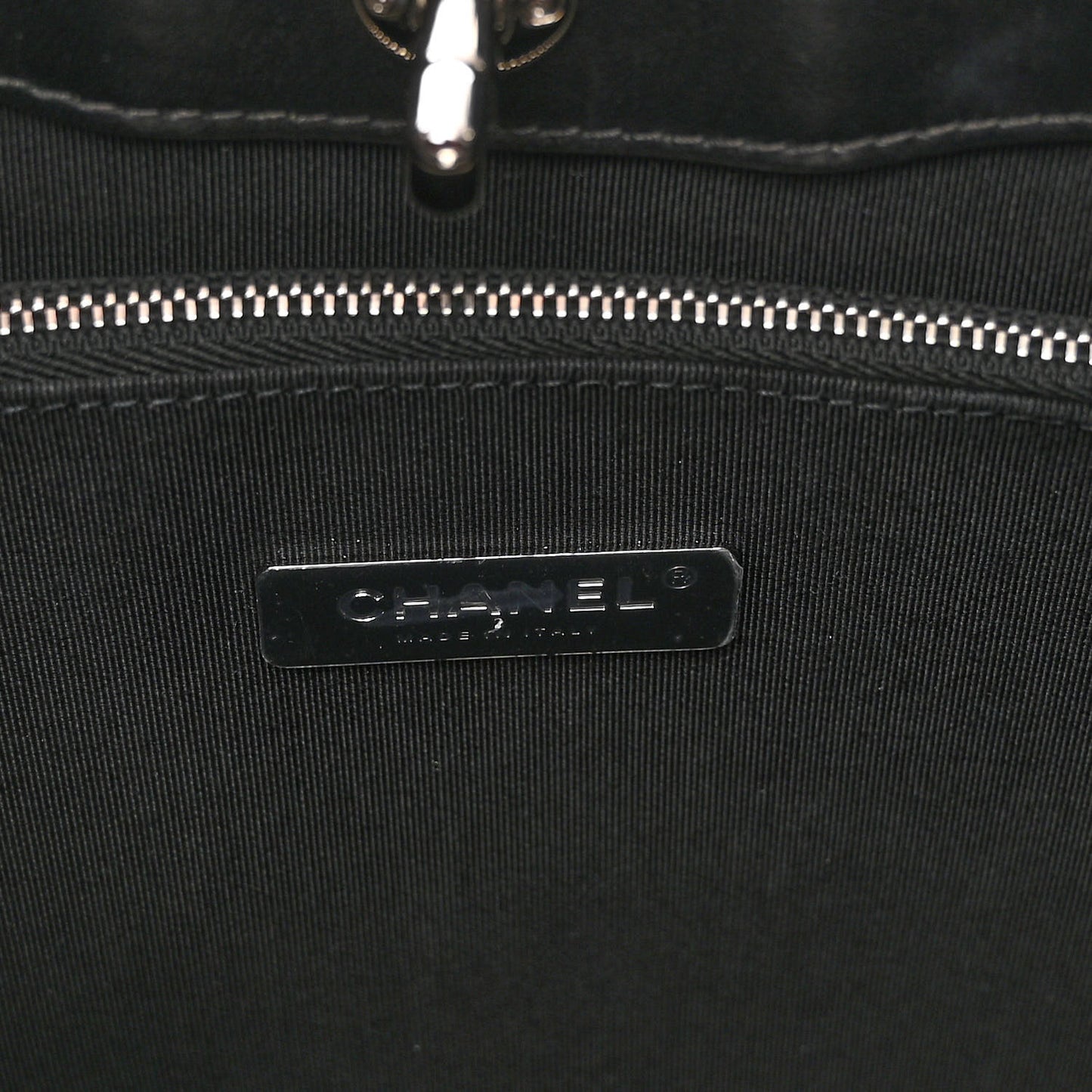 Shiny Aged Calfskin Quilted Large 31 Shopping Bag Black