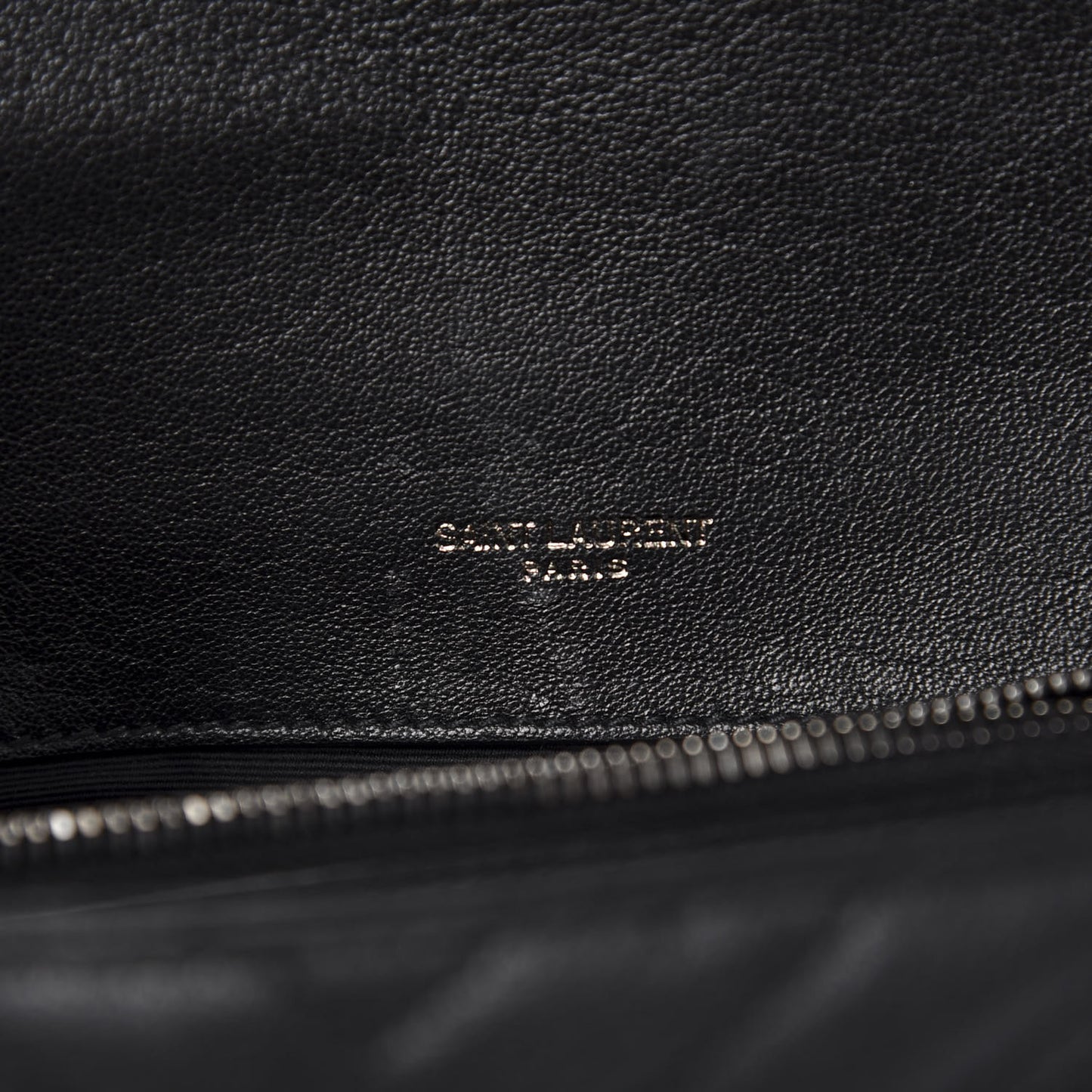 Sheepskin Matelasse Chevron Monogram Medium College Bag Black